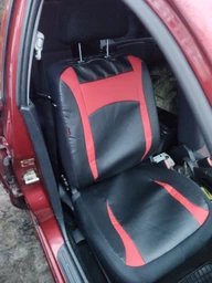 Авточехлы с эко кожы для MITSUBISHI Colt 2004>2012 Pok-ter Desing Leather с серой вставкой фото от покупателей 17