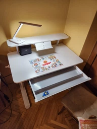 Дитячий стіл Evo-Kids TH-210 з полицею S50 XL White (TH-210 W + BD-S50 XL) фото від покупців 2