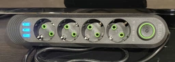 Мережевий фільтр Voltronic 4 розетки EU + 3 USB, 1.5 м, переріз 3х0.75 мм, 2500 В Чорний (F04U-Black)