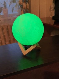 Ночник 3D Луна 13 см 3 режима 3D Moon Touch USB фото от покупателей 5