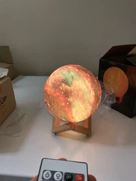 Ночник Светильник настольный 3D Moon COLOR Light Lamp Луна на пульте и сенсорное управление 15 см с аккумулятором 16 цветов GS-3153 фото от покупателей 1