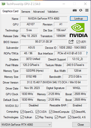 Видеокарта ASUS PCI-Ex GeForce RTX 4060 Dual OC Edition 8GB GDDR6 (128bit) (2535/17000) (1 x HDMI, 3 x DisplayPort) (DUAL-RTX4060-O8G)