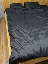 Комплект постельного белья Эней-Плюс Двуспальный 175x210 см Luxe-0025 черный Microfiber (4820001412222) фото от покупателей 3