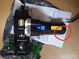 Акумуляторний ліхтар X509 із бічним діодом СОВ (зарядка від USB) Чорний фото від покупців 2
