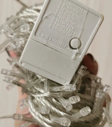 Світлодіодна лінійна гірлянда нитка 200 LED 9 м прозорий шнур від мережі холодний білий
