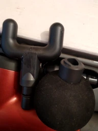 Ударный массажный пистолет для тела Fascial Gun Black для спины и всего тела мышечный массажер с 4 насадками