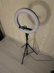 Кільцева лампа 36см Ring Light RL14 зі Штативом 2м + пульт управління фото від покупців 5