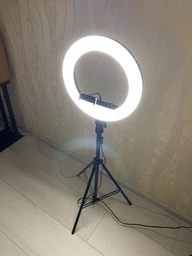 Кільцева лампа 36см Ring Light RL14 зі Штативом 2м + пульт управління фото від покупців 4