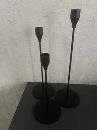 Комплект подсвечников REMY-DECOR 23см 28см 33см черные металлические 3 шт. 21011 фото от покупателей 3