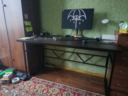 Компьютерный стол Ferrum-decor Раян 75x140x70 черный ДСП Белое 32мм фото от покупателей 3