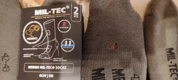 Набір 2 пари шкарпетки MIL-TEC трекінгові тактичні утеплені 42-43р. Олива SOCKE 42-43 MERINO OLIV (13006301-003-42-43)