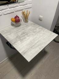 Стол раскладной Александр 7 Ferrum-decor 750x600x700 Черный металл ДСП Бетон 16 мм (ALEKS007)