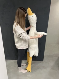 Плюшева іграшка подушка My Kigu Гусь Обнімусь Антистрес М'яка Жовта 75 см (9050)