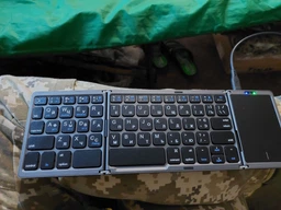 Бездротова клавіатура ENG,RU,UKR складна з тачпадом B089T Bluetooth Foldable Keyboard dark gray