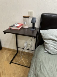 Приставний Столик Террі Ferrum-decor 650x440x330 Чорний метал ДСП Бетон 16 мм (TERR007)