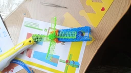 3D-ручка з різнокольоровим Еко Пластиком 250 м (12 кольорів) з екраном та Трафаретами Блакитна фото від покупців 1