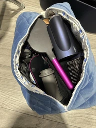 Косметичка MyCream для Dyson темно синя з синьою квіточкою