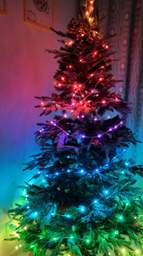 Розумна Музична LED гірлянда для танців Meiq-it Led RGB 10м на 100 ламп від usb павербанк керування через телефон, пульт із синхронізацією музики по Bluetooth (Різнокольорова)
