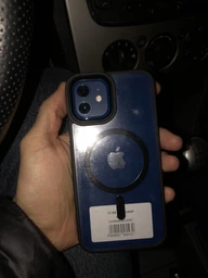Чехол для Apple iPhone 12 Pro/12, Unit MagSafe, Голубой, прозрачный, магсейф, противоударный, магнитный, панель-накладка с поддержкой MagSafe, с поддержкой беспроводной зарядки, TPU+PC, защита всего корпуса, ударостойкий, ArmorStandart (ARM74853) фото от покупателей 1