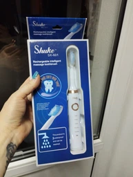 Електрична зубна щітка Shuke SK-601 акумуляторна з 4 насадками Чорна фото от покупателей 10