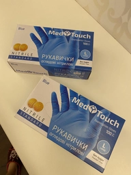 Одноразові рукавиці MedTouch нітрилові без пудри Розмір M 100 шт. Сині (4820226660033/Н325904) фото від покупців 2