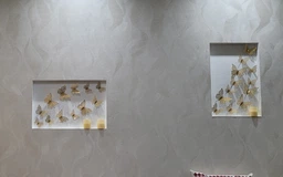 Наклейка на стену декор 3 D бабочки золотистая ажурная 12 штук 2212/ 8687