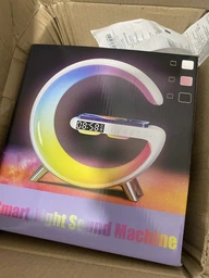 Ночник настільна лампа смарт RGB Happy Light Smart Light Sound Machine з бездротовою зарядкою 15W і Bluetooth колонкою