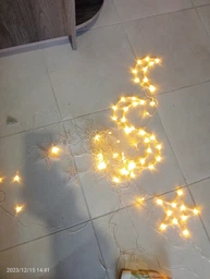 Гірлянда світлодіодна штора Зірки Місяць 138 led, 2.5м ширина, теплий білий