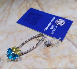 Брошка-булавка серебряная Цветок Украины с Камнями 6061 1.50г фото от покупателей 2