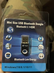Bluetooth адаптер 5.1 + EDR блютуз адаптер для комп'ютера ноутбука миші клавіатури принтерів динаміків навушників Windows 11/10/8.1/8/7/XP Pavlush YT-77 фото від покупців 3