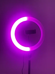 Кольцевая светодиодная цветная лампа RGB LED MJ26 Набор блогера селфи кольцо со штативом Мультиколор 26 см фото от покупателей 15