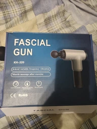 Ударный массажный пистолет для тела Fascial Gun Black для спины и всего тела мышечный массажер с 4 насадками