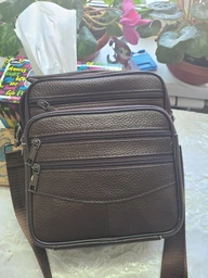 Практична чоловіча шкіряна сумка VINTAGE 21274 Bag з натуральної шкіри 20х23х7 см Коричневий
