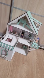 Кукольный домик NestWood Мини коттедж для Лол с мебелью Гостинная мятный (kdl001m)