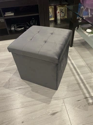 Пуф для хранения MBM HOME велюровый 38х38х38 см Синий (TH-05 BLUE) фото от покупателей 4