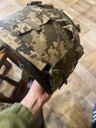 Тактичний кавер на шолом піксель з кріпленням ЗСУ, Військовий Чохол на каску маскувальний армійський піксель фото від покупців 1