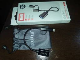 Перехідник OTG USB C для USB Earldom ET-OT85 Адаптер 2в1 для комп'ютера з телефону на флешку Чорний