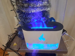 Зволожувач повітря з ефектом полум'я і з гімалайською сіллю 3в1 RGB Чорний