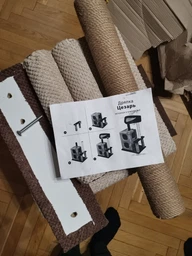 Будиночок кігтеточка для кота дряпка для кішки Мур-Мяу Цезар 40х60х96 см в джутовій мотузці Сірий фото від покупців 3