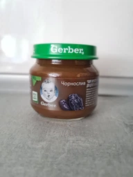 Упаковка фруктового пюре Gerber Чернослив с 6 месяцев 80 г х 6 шт (7613287165459)