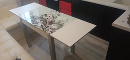 Стол обеденный раскладной Fusion furniture Марсель 90х60 Серый/Стекло УФ 16 305 (10000207) фото от покупателей 1