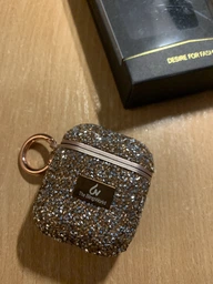 Протиударний TPU Чохол Bling World Rock Diamond для Навушників AirPods 1/2 Синій фото від покупців 2