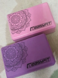Йога блок EasyFit EVA-Props розовый с узором (EF-YBMP) (кирпич-кубик-пропс для йоги, фитнеса и стретчинга)