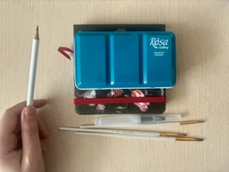 Набор акварельных красок Rosa Gallery Urban Sketching в металлическом пенале Бирюза 12 цветов кювета (4823098525691) фото от покупателей 1