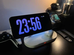 Бездротова зарядка magsafe док станція 3 в 1 QINETIQ Magsafe T268 33W для Apple iPhone 12 13 14 15 16, apple watch 2-9 SE Ultra AirPods з Qi сертифікацією + adapter 20W чорна фото від покупців 5