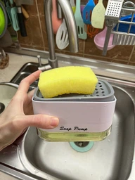 Кухонний органайзер для миття посуду SOAP PUMP диспенсер-дозатор та підставка під губку (чорний) фото від покупців 12