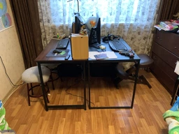 Стіл офісний/комп’ютерний у стилі Лофт, каркас металевий, 120х60 см, горіх каліфорнійський – StepLoft Comp-table-109 фото от покупателей 9