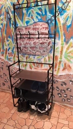 Вішалка для одягу и для взуття New simple floor clothes rack Білий в передпокій з полицям (IS33)
