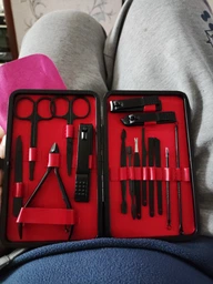 Манікюрний набір чоловічий Makeup Kit 18 предметів в футлярі фото від покупців 3