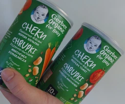 Дитяче печиво Gerber пшенично-вівсяні снеки з томатами та морквою 35 г (7613037311433) фото від покупців 11